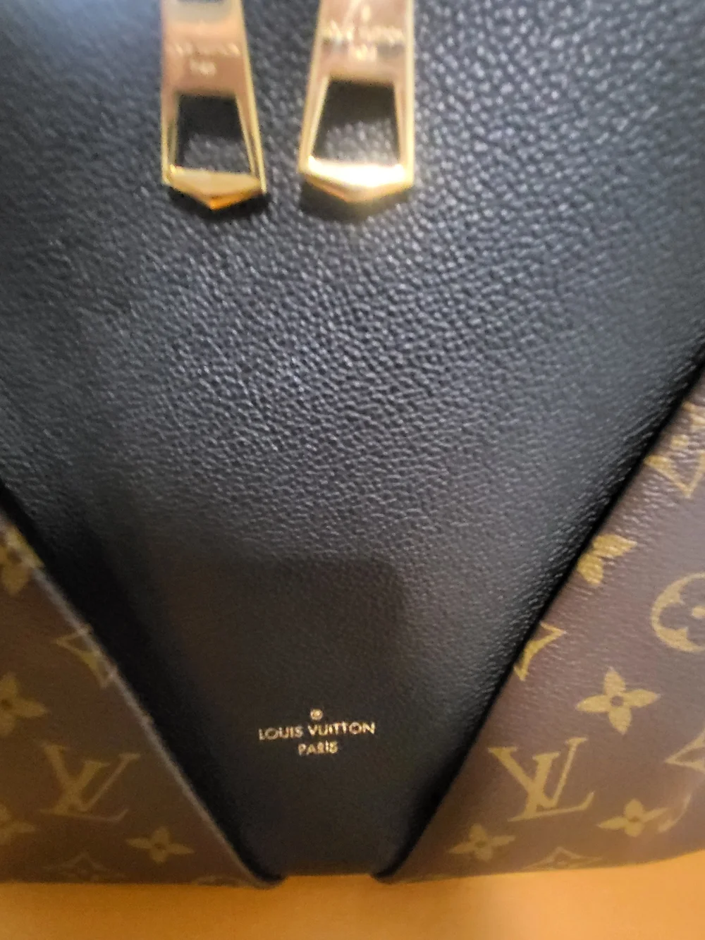 Louis Vuitton Women's Monogram Canvas V-Pattern Tote Bag - Black/Brown